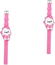 [LIFKOME] 2pcs Sturdy Kids Clamshell Watch Touch Screen Watch for Boys Comfortable Strap Unique Bear Theme for Children