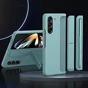 with Stylus Touch Pen Cover for Samsung Galaxy Z Fold 6 5 4 3 Case Pen Slot Invisible Stand for Galaxy Z Fold 3 4 5 6 Case,Ice Blue,for Samsung Z Fold 4