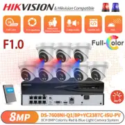 Hikvision 8CH ColorVu Security System 4K Full Color POE Camera Light Alarm Audio