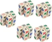 QUMIIRITY 5sets Spanish Poker Dices Funny Game Dice Portable Dice Set Drinking Game Props Party Fun 15pcs*5