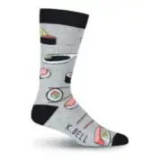 K. Bell Men's Socks, Sushi, Shoe Size 6.5-12