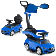 Costway Mercedes-Benz Licensed Foot to Floor Sliding Car w/Adjustable Canopy & Steering Ride On Push Car Navy