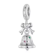 925 Sterling Silver Bow Bell Bracelet Pendant Festival Beads