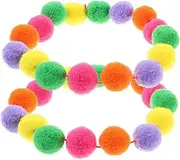 Totority 2Pcs Kitten Collars with Plush Ball Decorative Cat Collar for Daily Wear Holiday Parties Chic Rainbow Design Safe and Comfortable for Cats and Dogs