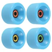 65mm 78A Longboard Wheels with ABEC-11 Bearings Soft Cruiser Wheels, Blue 4pcs