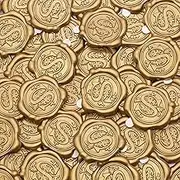 Andotopee 50pcs Antique Gold Wax Seal Stickers, Initial 'S' Alphabet, Floral Iris Design, Self-Adhesive, Perfect for Wedding Invitations, Gift Wrapping, Scrapbooking, Paper, Cardstock, Indoor Use