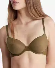 CALVIN KLEIN Women's Sheer Marquisette Lightly Lined Demi Bra QF6068 NEW w TAGS