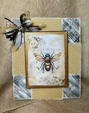 WPRC34-Honeybee Wood Wall Plaque Cottage Country Farmhouse Decor