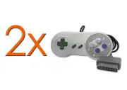 2 x Old Skool NEW 16 Bit Controllers for Super Nintendo SNES System Control Pad