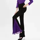 Lady Flare Pant Latin Dance Bell Bottom Elastic Waist Modern Ballroom Retro Soft