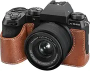VOVMOEYA XS20 Case,Half Camera Case for Fuji XS20,PU Leather Camera Half Case Compatible with Fujifilm X-S20 Digital Camera - Brown