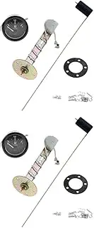 2X 12V 2 Inch/52mm Universal Fuel Sensor E-1/2-F Pointer Meter Fuel Level Gauge Fuel Level Gauge with White LED Ligh