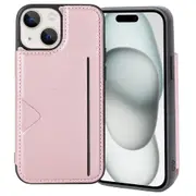 HANMAN Mika Series For iPhone 15 PU Leather Coated TPU Case Card Holder Cell Phone Cover