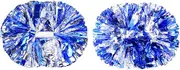 2 Pack Cheerleader Pom Poms with Sticks 14 Inch Blue and Silver Cheer Stuff