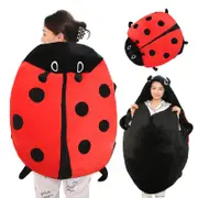 Wearable Ladybug Pillow Cute Warm Sleeping Wearable Plush Removable Oversized 100cm/39.4in Giant red 60cm