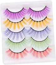 ERINGOGO 5Pairs Simulation Eyelashes Thick Fake Lashes for Cosplay and Parties Soft and Comfortable False Lashes Natural Look Grafting Eyelash Extensions for Photography