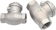 GUMMMY 1pcs Stainless Steel Wire Mouth Horizontal Non-Return Valve 304 Stainless Steel Female Thread Swing Check Valve 1/2" 3/4" 1" 1-1/4"(DN40)