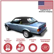 Fits BMW E30 Convertible Soft Top & Plastic Window 3 series 1986-1993 Blk CANVAS