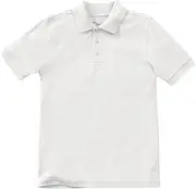 [Classroom Uniforms] Classroom Kids' Toddler Preschool Unisex Short Sleeve Pique Polo, sos White, 2T