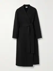 [The Row] The Row - Essentials Malika Belted Wool-blend Felt Coat - Black - medium medium Black