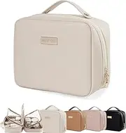 [Generic] Multi Compartment Toiletry Bag, Multi-Compartment Toiletry Cosmetics Bag, Consulbefor Bag, Toiletry Cosmetics Bag Consulbefor, Pu Leather Large Capacity & Portable, Pu Leather Storage Bags (A)