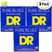 3-PACK DR PHR-12 Pure Blues Pure Nickel Electric Guitar Strings 12-52 Ex-Heavy