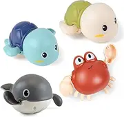 YOLOMOON Baby Bath Toys for Toddlers 1-3, Swimming Turtle Crab Whale Bath Toys for Floating Wind Up, Baby & Toddler Bathtub Toy for 1 2 3 Year Old Boy Girls Kids Gift, Pool Water Toys 6 9 12 18 Months