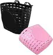 Abaodam 2pcs Detachable Bike Basket Convenient Front Storage for Bicycles Scooters Lightweight Plastic Design Easy to Install Clean for Cycling Adventures