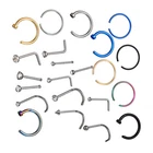 Mix 22pcs Stud Nose Ring Hoop Septum Helix Nostril Piercing Labret Lip CartilaGU