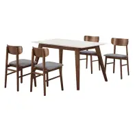 在飛比找Yahoo奇摩購物中心優惠-文創集 巴卡莉4尺岩板實木餐桌布餐椅組合(一桌四椅組合)-1