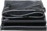Small Multipurpose Cover, Black Clear PVC Cover Transparent Tarp Sheet Heavy Duty 400g/m², Weatherproof Tarp for Home Garden Patios Outdoor Camping Canopy Tent(1.5x2m)