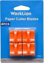 WORKLION Paper Trimmer Replacement Blades with Automatic Security Safeguard Design - A4 Paper Cutter Blade Refill (4 Pack)
