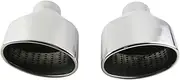 Muffler tip, 1 Pair Stainless Steel Universal Car Exhaust End Tip 63mm Outlet Rolled Oval Slant Muffler Tail TIP(2)