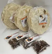 3 paq/10 Pcs MINI TLAYUDAS (23 cm) And 3 Chapulines 30gr made in Oaxaca