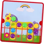 TOYANDONA Educational Baby Toys 1 Set Mushroom Nail Puzzle Montessori Mosaic Fine Motor Skills Toy for Toddlers Button Practice