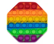 Pop Fidget Toy Silicone Bubble Popping Game | Rainbow Octagon