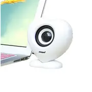 V-188 1 Piece Mini USB Speaker 3.5MM 2.0 Channel AUX Wired Laptop Speaker Lovely Heart-shape Small Computer Speakers for PC Phones MP3