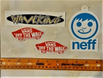 4 decals Neff Waveking Vans skateboard, snowboard surfboard stickers