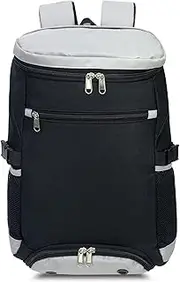[Generic] Large Capacity Tennis Backpack Breathable Badminton Backpack with Shoe Compartment Black and Grey