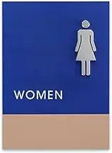 Restroom Sign Decor, Men's and Women's Toilet Signs, Aluminum Bathroom Door Sign, for Office or Business, Toilets Sign, Bathroom Decals(B)