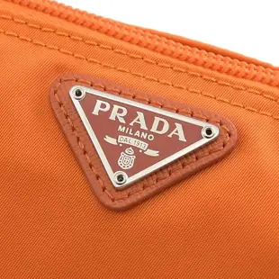 PRADA 1NA693 三角LOGO尼龍萬用包/化妝包.橘