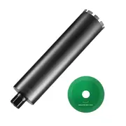 Core Drill Bit, 4.25" Wet Diamond Core Drill Bits, 14" Drilling Depth Concrete Core Drill Bit with Saw Blade, 1-1/4"-7 Inner Thread, Laser Welding, Diamond Wet Coring Bit for Concrete