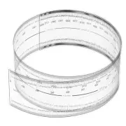 Film Flexible Ruler 40cm 0.1mm Scale with R Angle, 1 Pcs, Transparent
