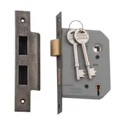 6153 Mortice Lock 5 Lever Rumbled Nickel CTC57mm Backset 57mm