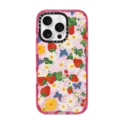 iPhone 16 Pro Impact Case MagSafe Compatible Strawberry Daisy