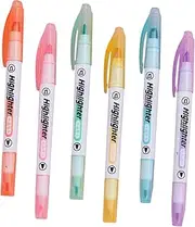 JEWEDECO Adorable Dual Tip Highlighter Pens Color Candy Markers for Students Art Projects Scrapbooking and Note Taking Fluid Writing with Visibility