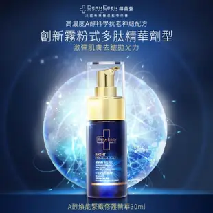 【DermEden 得美登】經典煥膚組★果酸毛孔淨化面膜50mL+ 1%A醇再生修護精華30mL+1%A醇緊緻修護霜50mL