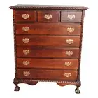 Solid Mahogany Wood Chippendale Chest of Drawers Antique Style