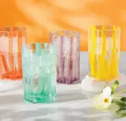 DVF Diane Von Furstenberg X Target 4pc Tall Glass Tumbler Drinkware Set 12oz NIB