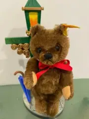 Steiff Splash Teddy Bear Vtg 1999 Exclusive 665998 Lamppost Vignette Boxed Set